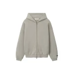 Fear of God Essentials Embossed 90s Relaxed Zip Up Hoodie in Ash Heather | Coveti