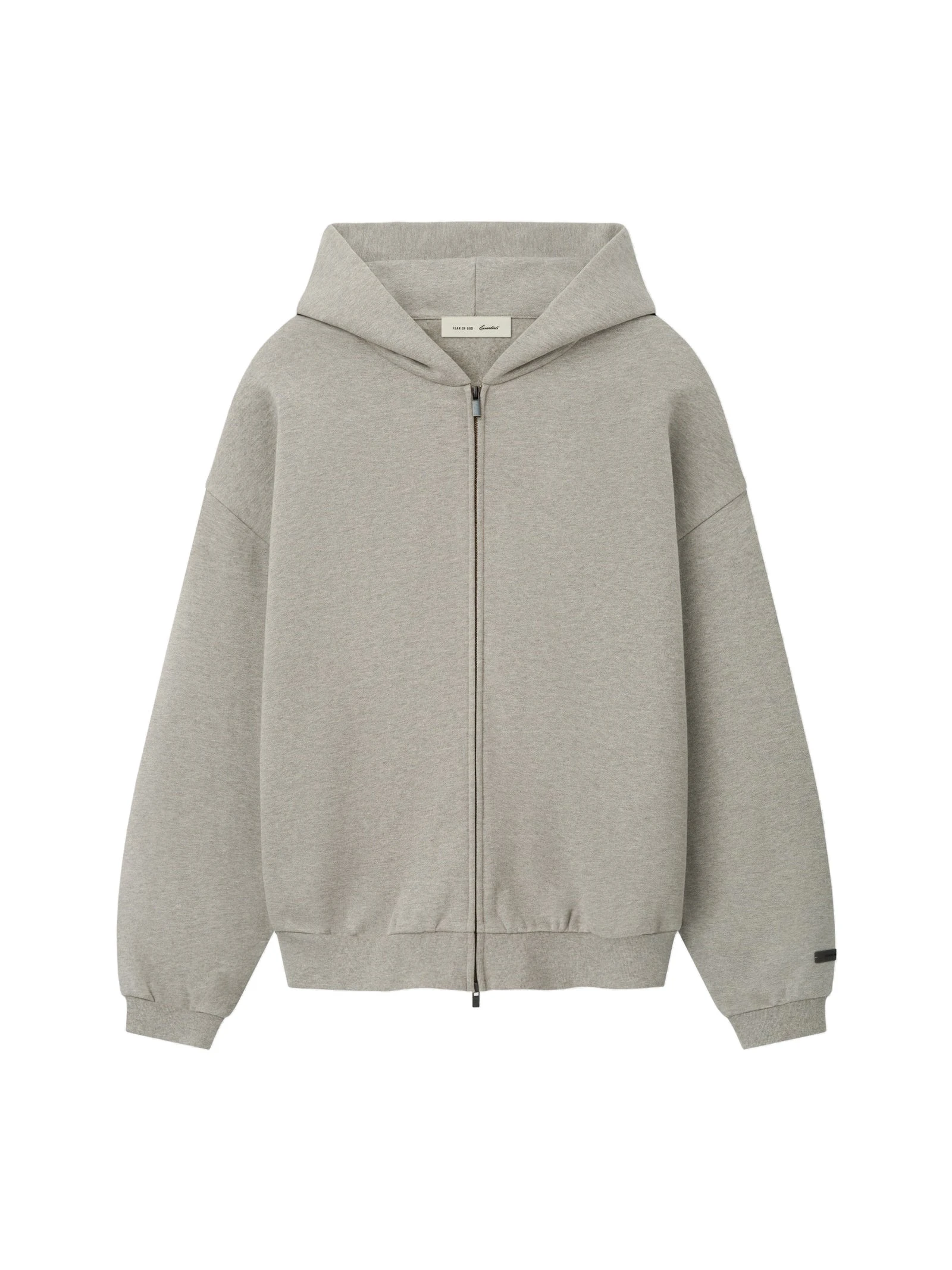 Fear of God Essentials Embossed 90s Relaxed Zip Up Hoodie in Ash Heather Fear of God Essentials Embossed 90s Relaxed Zip Up Hoodie in Ash Heather | Coveti