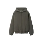 Fear of God Essentials Embossed 90s Relaxed Zip-Up Hoodie in Warm Heather | Coveti