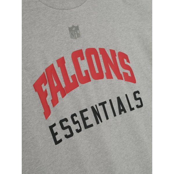 Fear of God Essentials Falcons 90s 3/4 Sleeve Football Tee in Concrete Heather | T-shirts & vests | Coveti