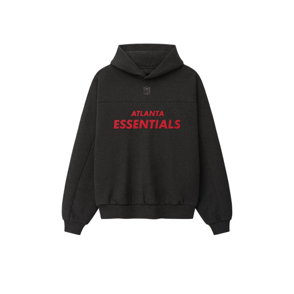 Fear of God Essentials Falcons 90s Relaxed Hoodie in Iron Grey Heather | Coveti