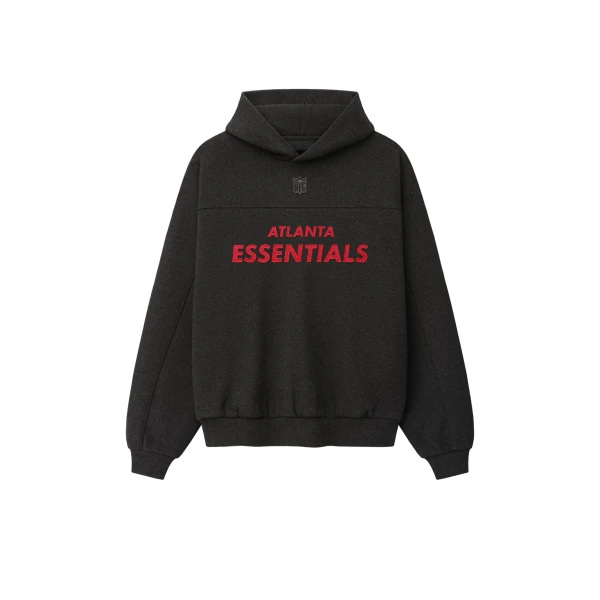 Fear of God Essentials Falcons 90s Relaxed Hoodie in Iron Grey Heather | Coveti