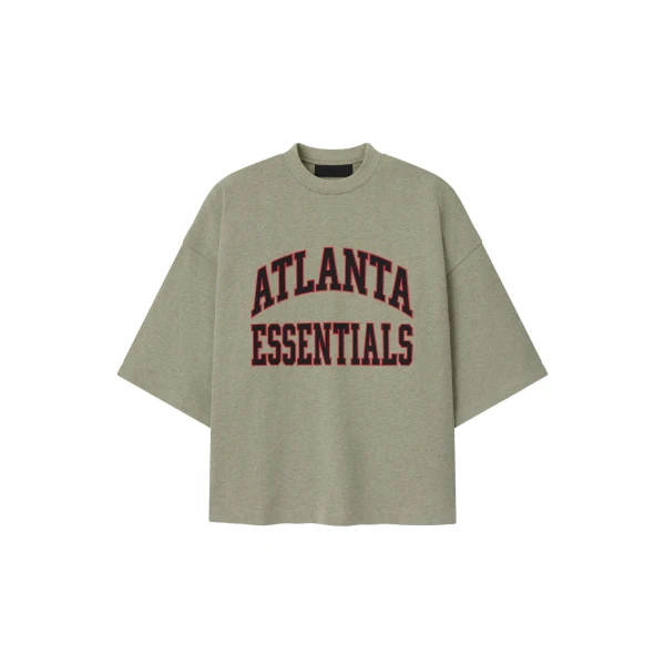 Fear of God Essentials Falcons Merch Tee in Seal Heather | Coveti