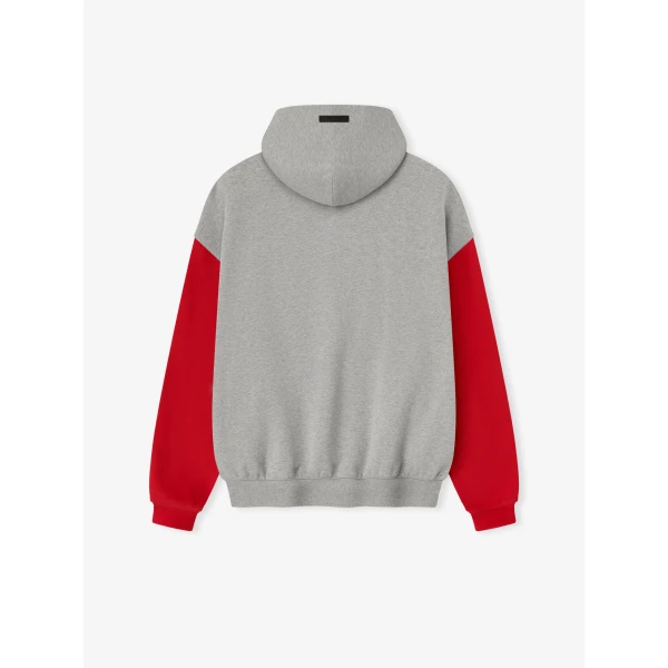 Fear of God Essentials Falcons Sport Hoodie in Concrete Heather and Red | Sweatshirts | Coveti