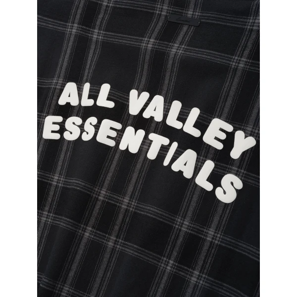 Fear of God Essentials Flannel Button Up Shirt in Vintage Black Plaid | Men Shirts | Coveti