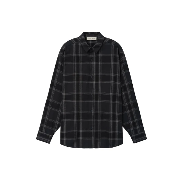 Essentials Flannel Button Up Shirt in Vintage Black Plaid
