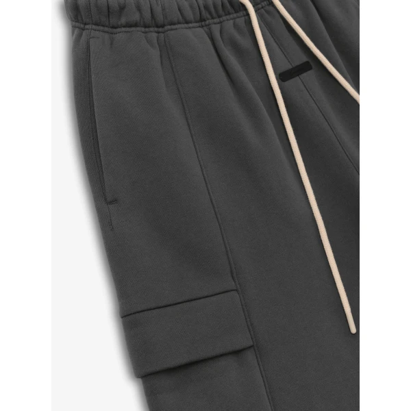 Fear of God Essentials Fleece Cargo Basketball Short in Iron Grey | Shorts | Coveti