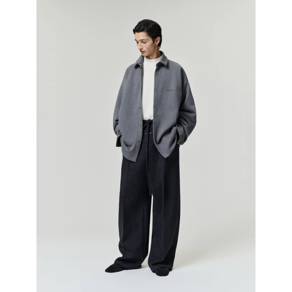 Fear of God Essentials Fleece Overshirt in Ash Heather | Men Shirts | Coveti