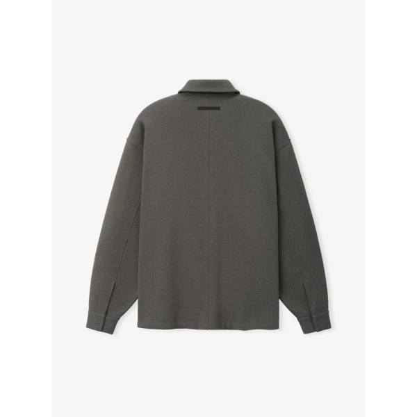 Fear of God Essentials Fleece Overshirt in Ash Heather | Men Shirts | Coveti
