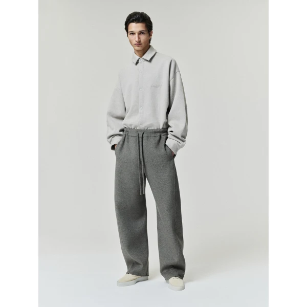 Fear of God Essentials Fleece Overshirt in Pyrite Heather | Men Shirts | Coveti