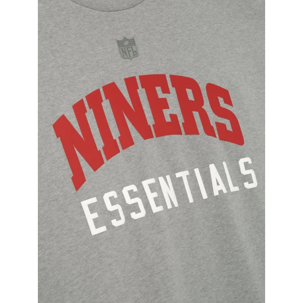 Fear of God Essentials Forty Niners 90s 3/4 Sleeve Football Tee in Concrete Heather | T-shirts & vests | Coveti