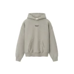 Fear of God Essentials Front Logo Classic Hoodie in Warm Heather | Coveti