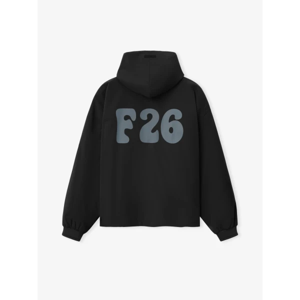 Fear of God Essentials Full Zip Hooded Anorak in Vintage Black | Men Jackets | Coveti