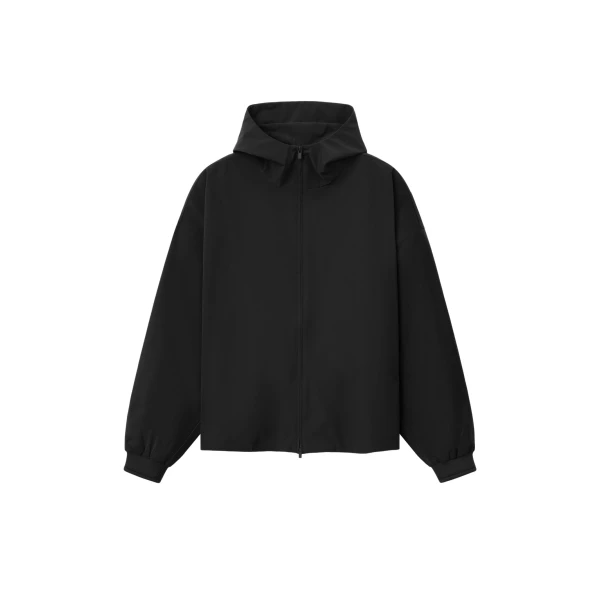 Essentials Full Zip Hooded Anorak in Vintage Black