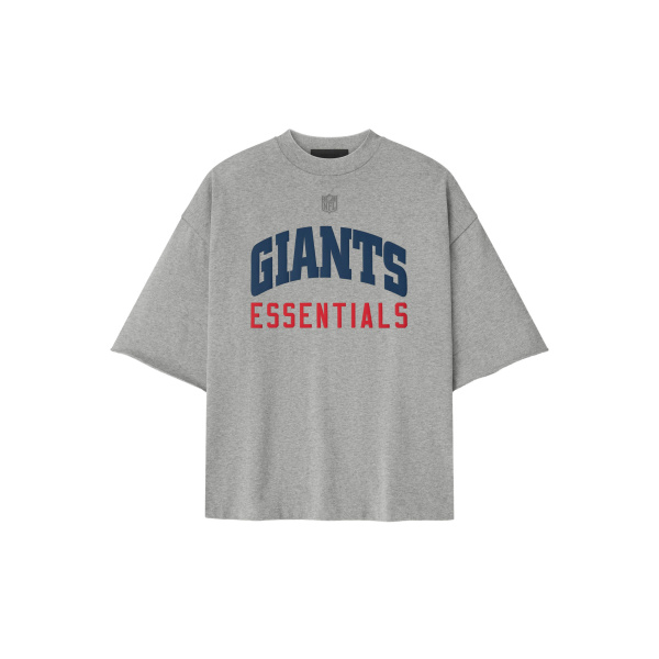 Fear of God Essentials Giants 90s 3/4 Sleeve Football Tee in Concrete Heather | Coveti