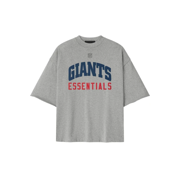 Fear of God Essentials Giants 90s 3/4 Sleeve Football Tee in Concrete Heather | Coveti