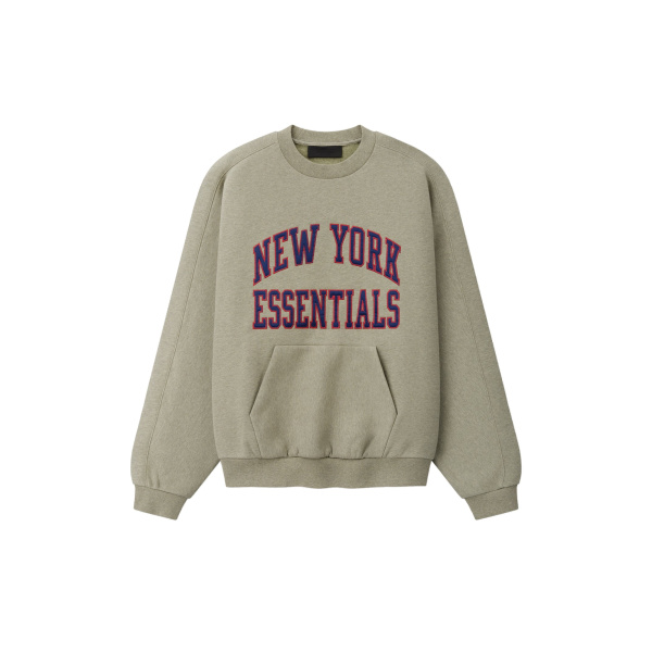 Fear of God Essentials Giants 90s Relaxed Crewneck in Seal Heather | Coveti