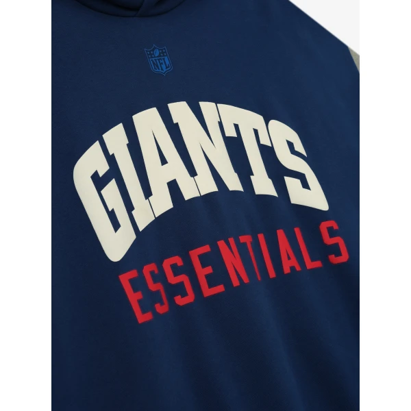 Fear of God Essentials Giants Sport Hoodie in Blue Estate and Concrete Heather | Sweatshirts | Coveti