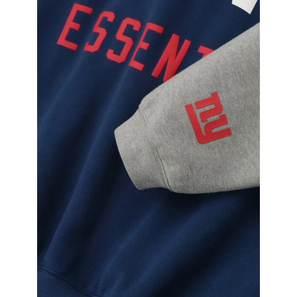 Fear of God Essentials Giants Sport Hoodie in Blue Estate and Concrete Heather | Sweatshirts | Coveti