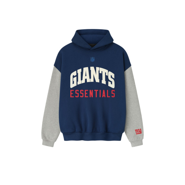 Fear of God Essentials Giants Sport Hoodie in Blue Estate and Concrete Heather | Coveti