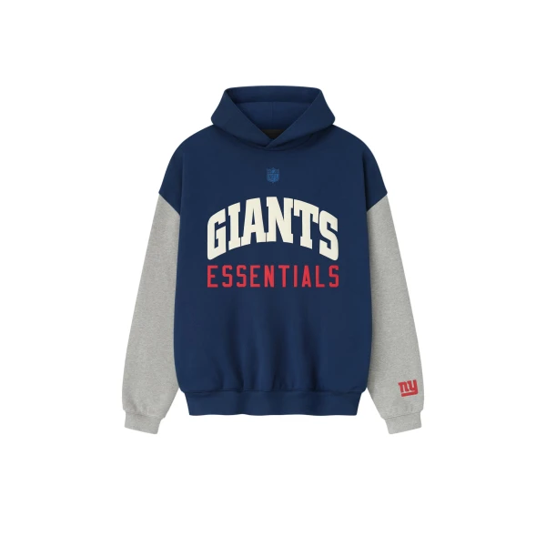 Fear of God Essentials Giants Sport Hoodie in Blue Estate and Concrete Heather | Coveti