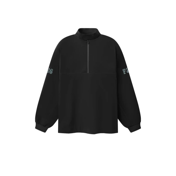 Fear of God Essentials Half Zip Track Jacket in Vintage Black | Coveti