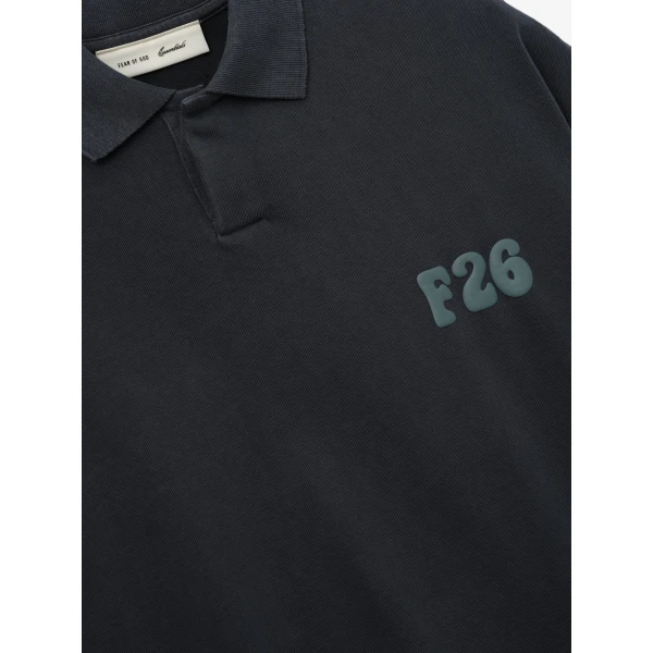 Fear of God Essentials Heavy Jersey Cropped Polo in Washed Iron Grey | Men Shirts | Coveti