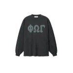 Fear of God Essentials Heavy Jersey Merch Long Sleeve Tee in Washed Iron Grey | Coveti