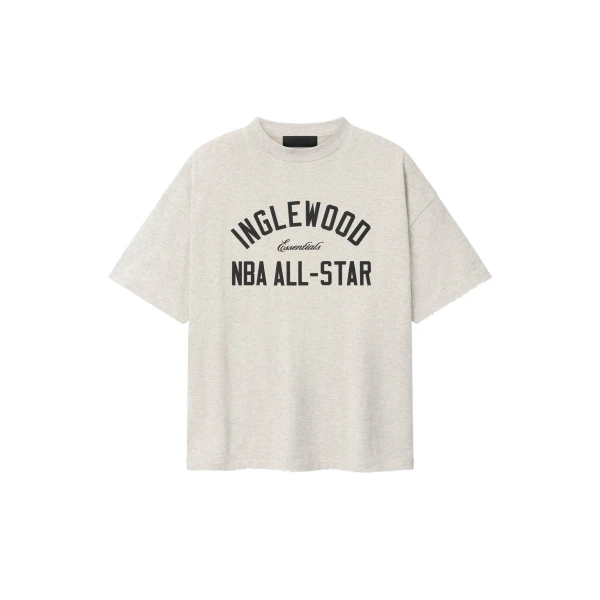 Fear of God Essentials Inglewood x All Star Weekend 2026 90s Tee in Oatmeal Heather | Coveti