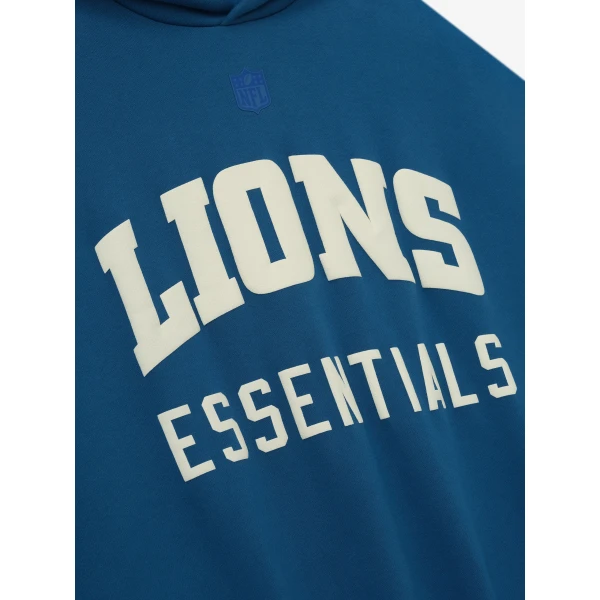 Fear of God Essentials Lions Sport Hoodie in Blue Sapphire and Heather Stone | Sweatshirts | Coveti