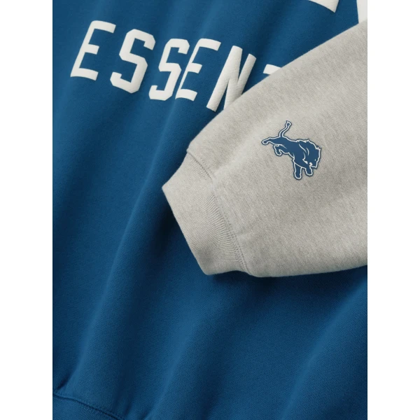 Fear of God Essentials Lions Sport Hoodie in Blue Sapphire and Heather Stone | Sweatshirts | Coveti