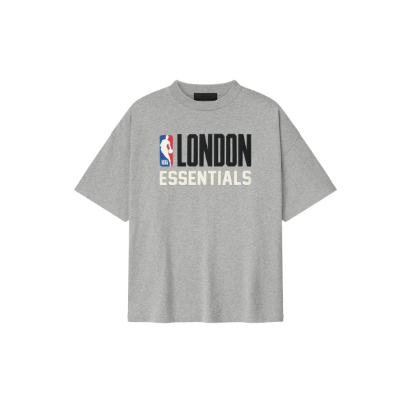 Fear of God Essentials London 90s Fit Tee in Concrete Heather | Coveti