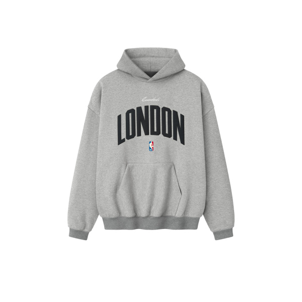 Fear of God Essentials London 90s Hoodie in Concrete Heather | Coveti