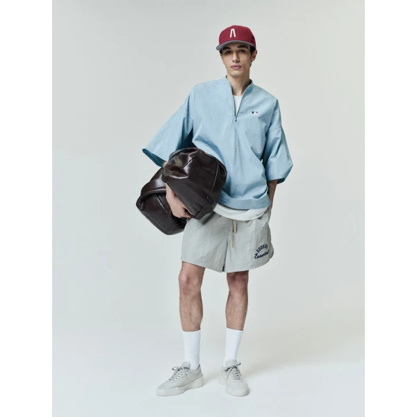 Fear of God Essentials MLB 3/4 Sleeve Pullover in Stone Blue | Sweatshirts | Coveti