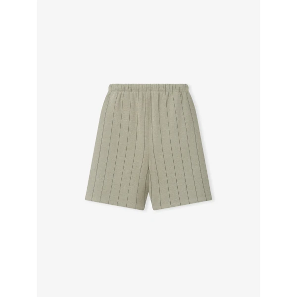 Fear of God Essentials MLB 90s Sweatshort in Seal Heather with Black Pinstripes | Shorts | Coveti