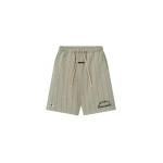 Fear of God Essentials MLB 90s Sweatshort in Seal Heather with Black Pinstripes | Coveti