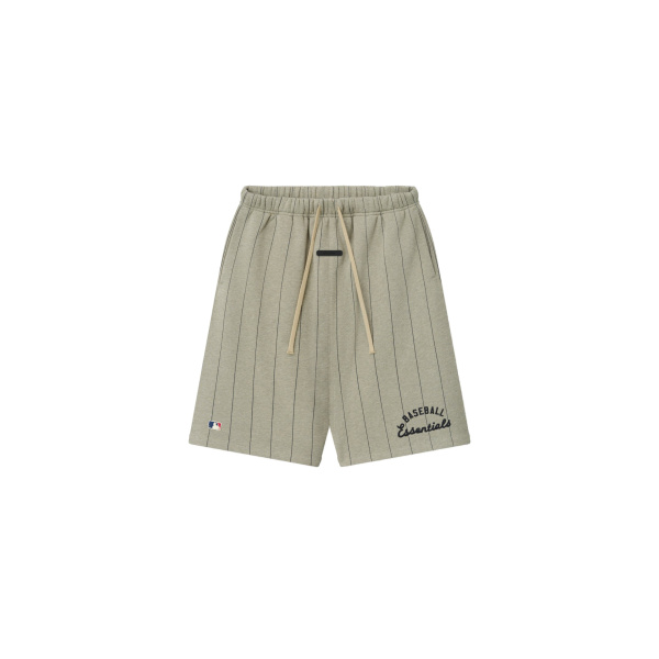 Fear of God Essentials MLB 90s Sweatshort in Seal Heather with Black Pinstripes | Coveti