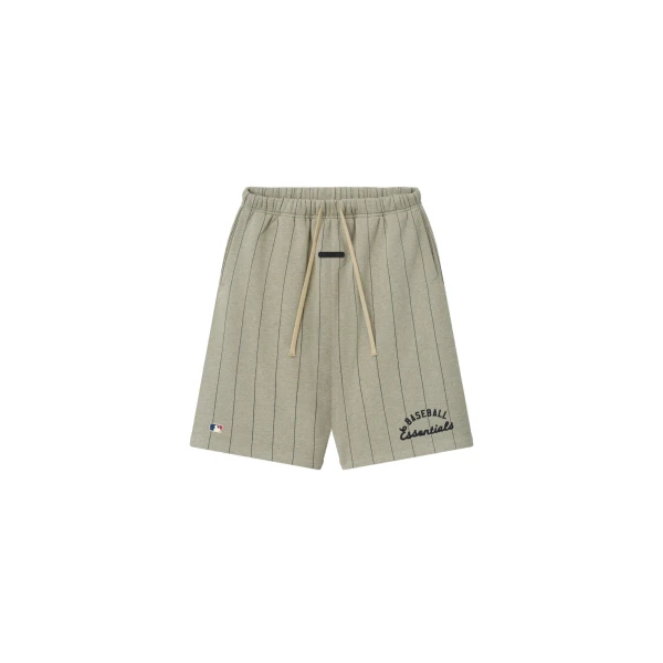 Fear of God Essentials MLB 90s Sweatshort in Seal Heather with Black Pinstripes | Coveti