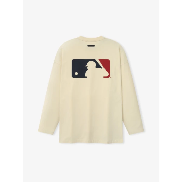 Fear of God Essentials MLB Boxy Long Sleeve Tee in Oat | T-shirts & vests | Coveti
