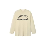 Fear of God Essentials MLB Boxy Long Sleeve Tee in Oat | Coveti