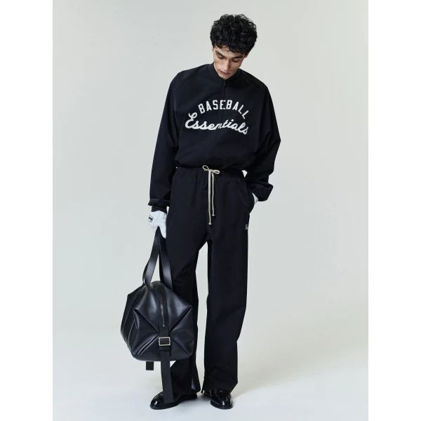 Fear of God Essentials MLB Full Zip Bomber in Black | Men Jackets | Coveti