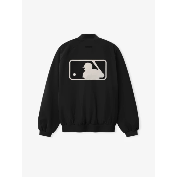 Fear of God Essentials MLB Full Zip Bomber in Black | Men Jackets | Coveti