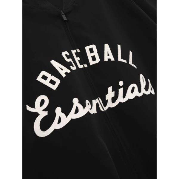 Fear of God Essentials MLB Full Zip Bomber in Black | Men Jackets | Coveti