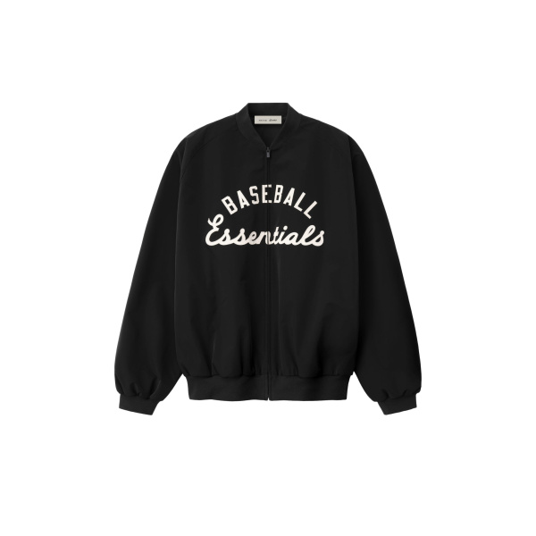 Fear of God Essentials MLB Full Zip Bomber in Black | Coveti