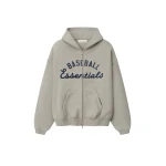 Fear of God Essentials MLB Full Zip Sport Hoodie in Seal | Coveti