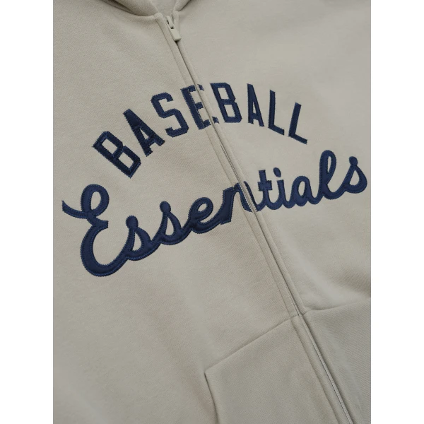 Fear of God Essentials MLB Full Zip Sport Hoodie in Seal | Sweatshirts | Coveti
