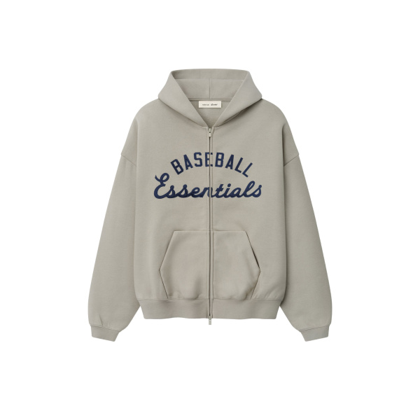 Fear of God Essentials MLB Full Zip Sport Hoodie in Seal | Coveti