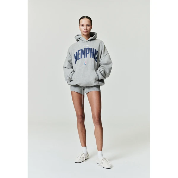 Fear of God Essentials Memphis Grizzlies 90s Hoodie in Concrete Heather | Sweatshirts | Coveti