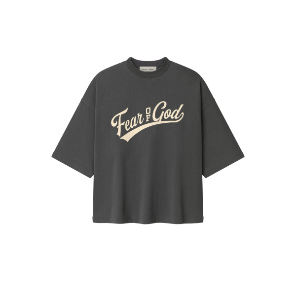Fear of God Essentials Merch Tee Boxy Fit in Iron Grey | Coveti