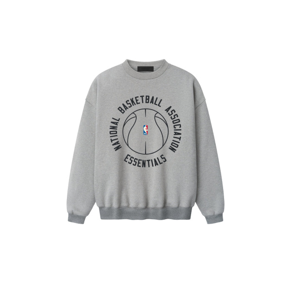 Fear of God Essentials NBA x Barkley Hendricks 90s Crewneck in Concrete Heather | Coveti